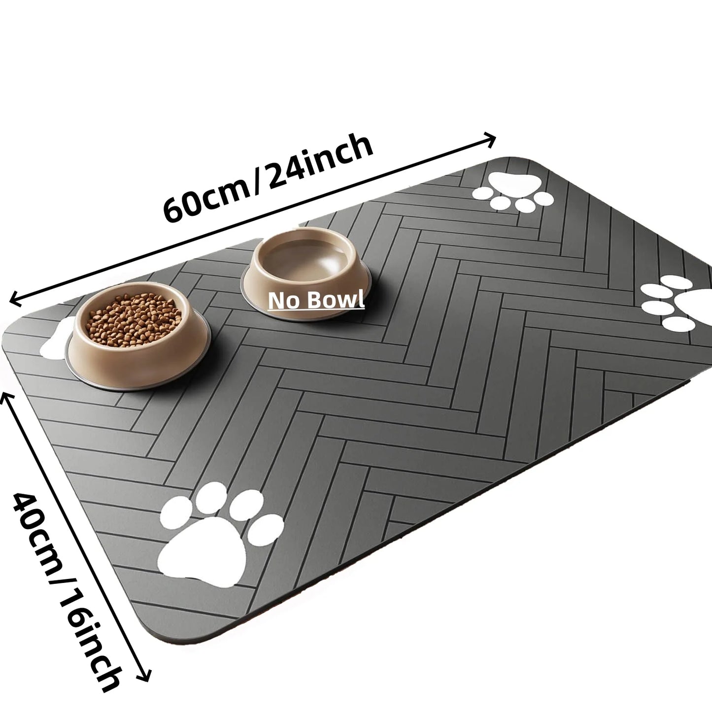 Absorbent Pet Feeding Mat with Waterproof Rubber Backing - Quick-Dry Placemat for Food and Water Bowls for Dogs and Cats